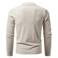 thumbnail image 3 of Bcfgryg New Men's V Neck Jacquard Knitted Sweater Jacket Long Cardigan Men Beige L, 3 of 3