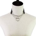 thumbnail image 5 of Valentine's Day Gifts for Woman Women Chain Choker Necklace Heart Metal Leather Collar Necklace Black, 5 of 5