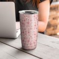 thumbnail image 4 of 20oz Insulated Tumbler, Travel Coffee Tumbler with Lid, Cup Holder Friendly Travel Coffee Mug, Stainless Steel Thermos, 20 Oz Tumbler, Reusable Insulated Coffee Mug with Lid ( Love Heart Pink ), 4 of 7