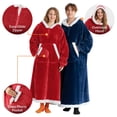 thumbnail image 4 of Joyfy Wearable Blanket Hoodie for Women Men Gifts for Women Mom Wife Sherpa Fleece Long Hooded Blanket Sweatshirt Cozy Sherpa Wearable Throw with Pocket & Sleeves for Adult (Small, Red), 4 of 6