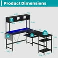 thumbnail image 4 of EDX 67'' L Shaped Computer Desk with LED Light, Shelf & Storage Bag & Keyboard Tray Corner Desk, Black, 4 of 6