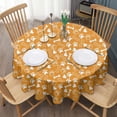 thumbnail image 3 of Yellow Puppy Dog Food Footprints Round Tablecloth 60"x60",Wrinkle Wipeable Table Cloth for Kitchen Dining Room Picnic Patio Party, 3 of 6