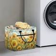 thumbnail image 2 of Yuyamidu Sunflower Hummingbird Quilted Storage Basket with Front Pocket Large Capacity Laundry Basket Collapsible Laundry Hamper Car Storage Basket for Organize Clothes Toys, 2 of 6