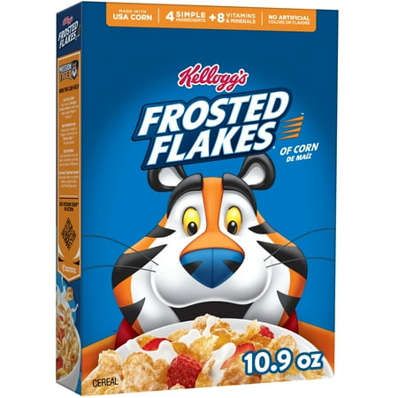 Kellogg's Frosted Flakes Breakfast Cereal, Fat Free, 10.9 oz
