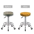 thumbnail image 4 of Cauagu Yellow Leopard Print Sunflower Print Round Stool Covers,Seat Cushion for Round Bar Stool Chair Seat Cover for Bar Round Chair Fits for 12/13/14in Bar Stool Cushion, 4 of 7