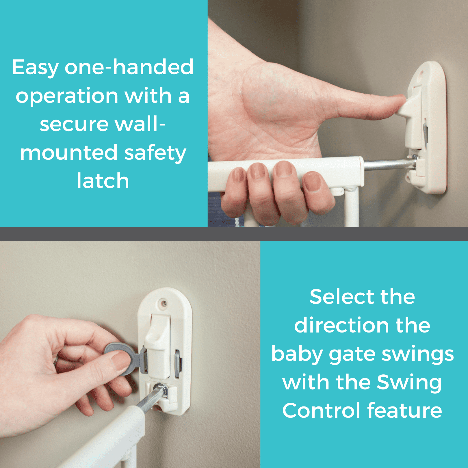 Toddleroo by North States 28.68"-47.85" Tall Easy Swing & Lock Baby Safety Gate Series 2, Metal