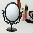 thumbnail image 2 of Espejo de maquillaje vintage de escritorio giratorio, espejo cosmético retro (negro), 2 of 7