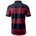 thumbnail image 4 of Mens Polo Shirt Golf Striped Button Up Collared Breathable Short Sleeved Top Performance Stretch Athletic Regular Mens Shirts, 4 of 5