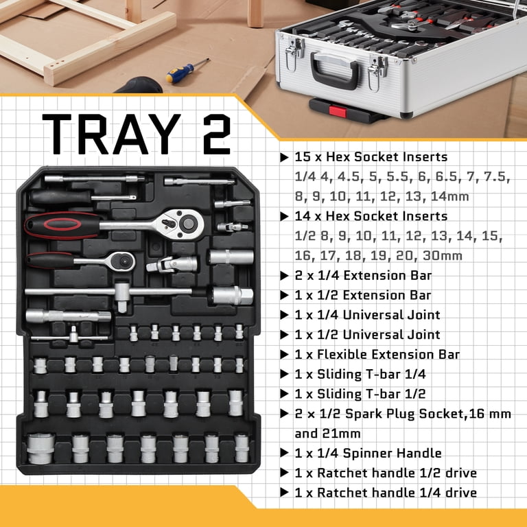 UBesGoo 799 Pcs Household Tool Set, Mechanics Kit with Trolley