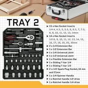UBesGoo 799 Pcs Tool Set, Household Repair Hand Tool Kit, Mechanics Tool Kit, with Trolley Case, Silver