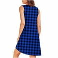thumbnail image 5 of Nighty for Women New Plaid Sleep Shirts for Women Sleeveless Printed Nightgown Plus Size Oversized House Dress with Pockets Blue XXL, 5 of 7