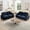 Blue, variant on Gewnee 2-in-1 Convertible Sectional Sofa with Removable Ruffled Skirt , Petal-Shaped Arms, Ottoman and Lumbar Pillow Included, Multiple Configurations