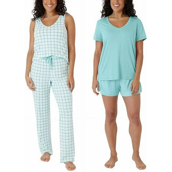 Eddie Bauer Ladies' Size X-Small 4-Piece Sleep Set, Aqua