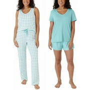 Eddie Bauer Ladies' Size X-Small 4-Piece Sleep Set, Aqua