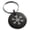 Black, variant on Rose Gold Stainless Steel Compass Snowflake Engraved Small Medallion Circle Charm Keychain Keyring