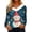 Blue_01#1031D, variant on Women Christmas Sweaters Faux Fur Trim V Neck Sweatshirts Xmas Christmas Snowflake Print Top for Women Winter Warm Long Sleeve Pullover Tops