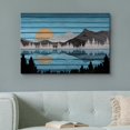 thumbnail image 3 of PixonSign Canvas Print Wall Art Blue Sky Lake Mountain Range Nature Wilderness Digital Art Wood Panel Landscape Farmhouse/Country Relax/Calm/Cozy Geometric Abstract - 32"x48", 3 of 5
