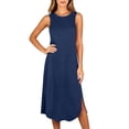 thumbnail image 7 of Horkkom Sleep Shirts for Women Sleeveless Solid Color Crew Neck Nightgowns Comfy Soft Night Dress, S-2XL, 7 of 7