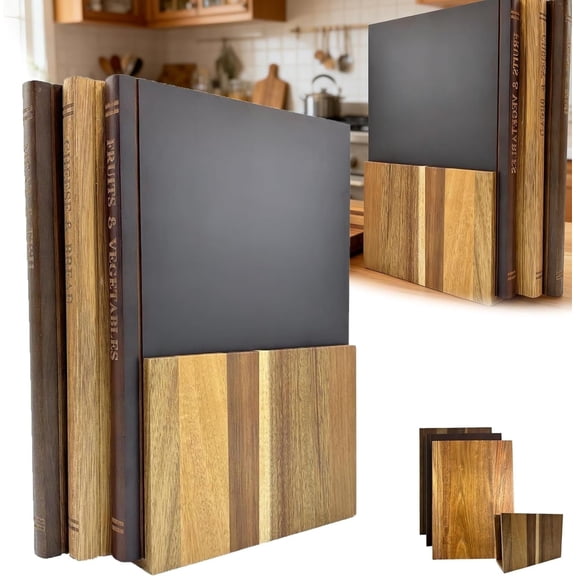 Cutting Board that Looks like Books, Set of 3 Solid Wood Book Shaped Cutting Board Library with Wooden Stand, for the Books Loving Chef