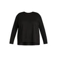 thumbnail image 5 of Time and Tru Women's Crewneck Sweatshirt with High-Low Hem, Sizes XS -4X, 5 of 5