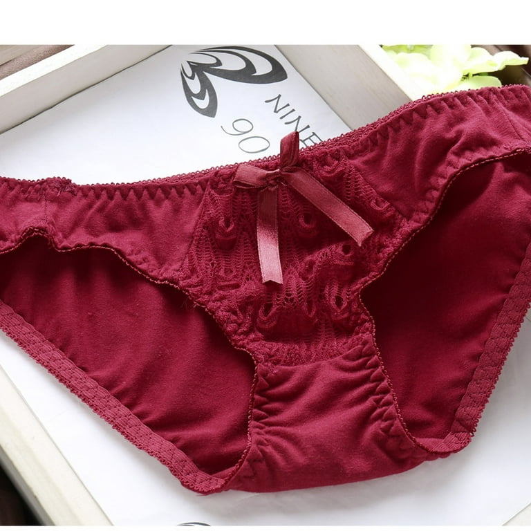 Women's Bra Set Lace Sexy Push Up Underwear Lingerie Women G-String Panties+Bralette  Bra Set (Rose Red,85B) 