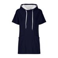 thumbnail image 4 of Posijego Women's Short Sleeve Hoodie Tops Summer Casual Tunic Top Hooded Pullover Shirts with Pockets, 4 of 7