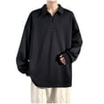 thumbnail image 5 of M-5X Big & Tall Sweatshirts for Men Long Sleeve Plus Size Collared Golf Shirts Casual Solid Color Pullover Comfort Office Work Sweatshirt Tops, 5 of 6