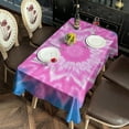 thumbnail image 2 of Pink Tie Dye Lotus Pattern Rectangle Tablecloth 60"x120",Waterproof Polyester Rectangle Table Cloth, Wipeable Spillproof Polyester Tablecloth for Dining, Camping, Indoor and Outdoor, 2 of 6