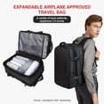 thumbnail image 6 of Extra Large Travel Backpack for Women Men Flight Approved, 42L Expandable Personal Item Travel Bag Water Resistant Business, Carry on Laptop Backpack Casual Daypack for College Hiking Black, 6 of 7