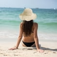 thumbnail image 4 of Floppy Big Beach Sombreros de Paja para Mujer Plegable Verano ala Ancha Sombrero para el Sol Plegable Sombrero de Paja de Viaje para Mujer Sombrero Fedora, 4 of 5