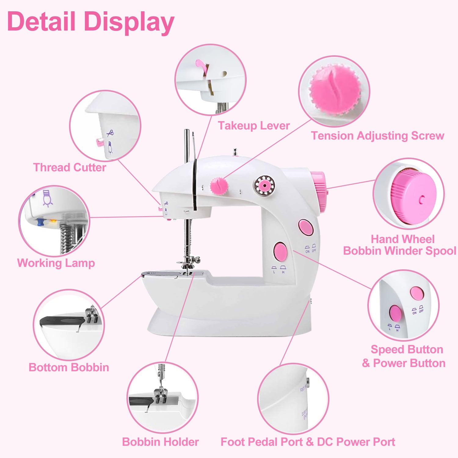 Mini Sewing Machine Handheld Sewing Machine For Beginners Sewing Machine  With Extension Table Light Sewing Kit Sewing Products Cyan Sky - Temu Mexico