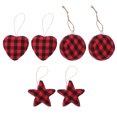 thumbnail image 4 of GOOHOCHY 6 unids Navidad Colgante Ornamentos Tela Tela Bolas De Tela Colgantes envueltos, 4 of 8
