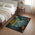 thumbnail image 4 of Entryway Rug 2'x3', Happy Halloween Kitchen Runner Rugs Non-Slip Carpet Mats, Spooky Ghost Pumpkins Castle Graveyard Bedside Rugs Runners Washable Floor Carpet for Bathroom Laundry Room, 4 of 8