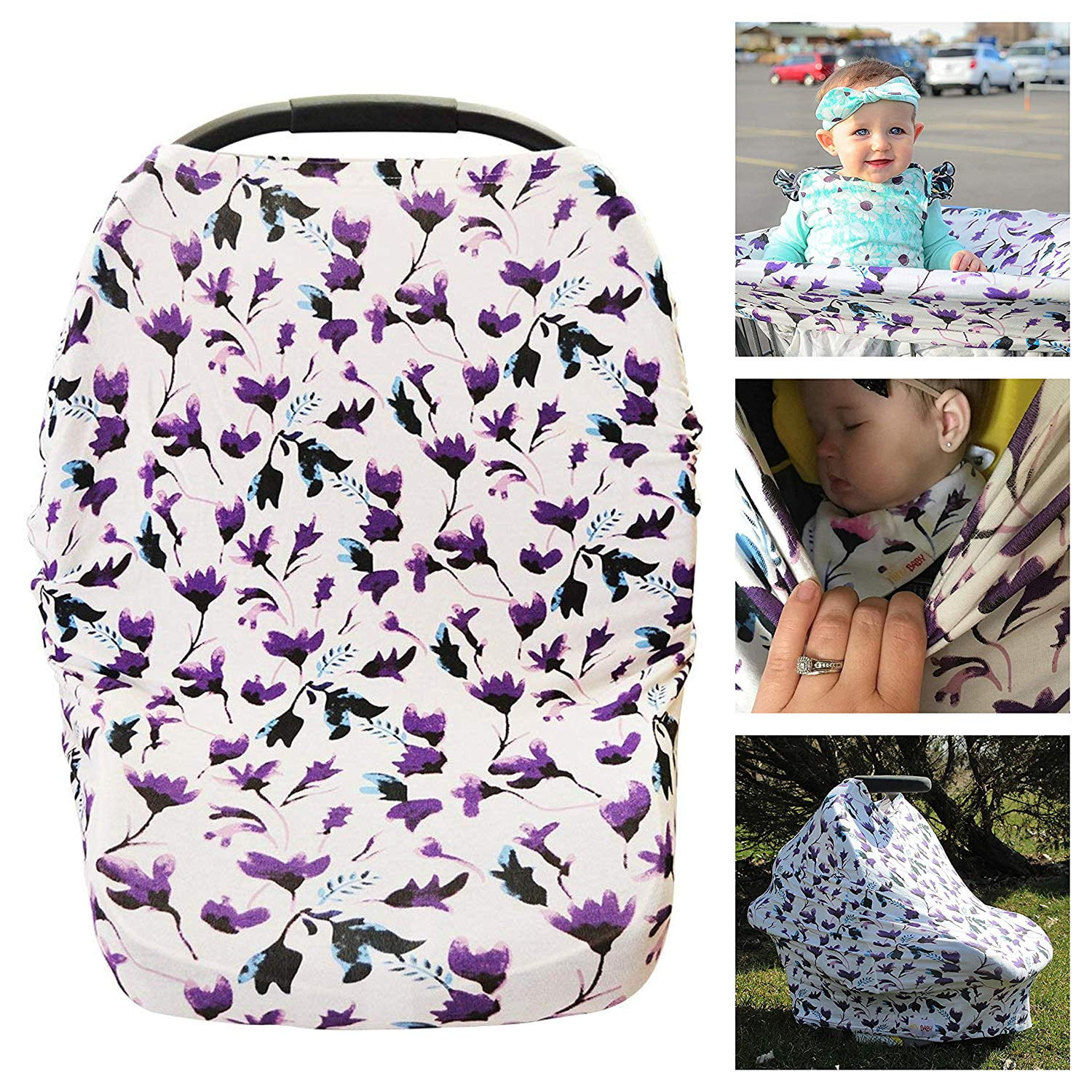 Hnybaby Baby Car Seat Covers For Babies 6 In 1 Multi Use As Nursing Highchair Shopping Cart Purple