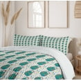 thumbnail image 6 of Ambesonne Ethnic Duvet Cover Sets, Russian Dolls Pattern Folk, 2-King, Teal Coral and White, 6 of 7