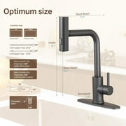 Kitchen Faucet with Pull Down Sprayer, Brushed Nickel Waterfall Single Hole Handle Stainless Steel Kitchen Sink Faucets,black