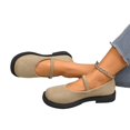 thumbnail image 5 of IEMIEMIEM Mary Jane Shoes Women Suede Ballet Flats Platform Non-Slip Classics Round Toe Ankle Buckle Strap Comfort Casual Dress Work Mary Jane Flat Shoes Khaki 8.5 Wide, 5 of 7