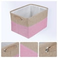 thumbnail image 2 of Unique Bargains Fabric Storage Bin with Handles 3 Pcs Pink 15*11*9.4in, 2 of 6