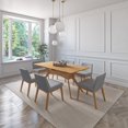 thumbnail image 2 of Juego de Comedor de Madera con 6 Sillas Tapizadas para 6 Personas, Mesa y Sillas para Comedor y Cocina, Midtown Concept Lisboa, Roble y Gris Claro, 2 of 5