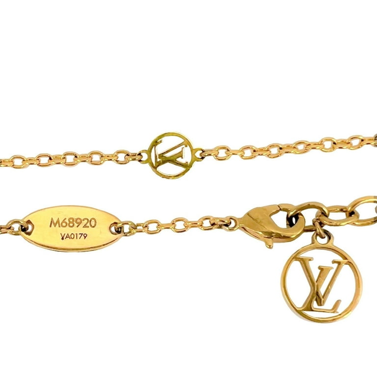 Authenticated Used LOUIS VUITTON Louis Vuitton Necklace Collier Essential V  Planet M68920 VA0179 Gold Color Stone LV Men's Women's 