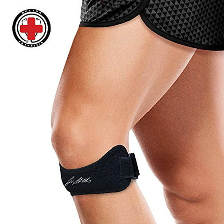 Doctor Developed Patella Tendon Strap / Knee Strap / Brace AND HANDBOOK -GUARANTEED relief for Patellar Tendonitis (Jumper's Knee), PFPS (Runner's Knee), ITBS, Chondromalacia, Patellar Tracking &