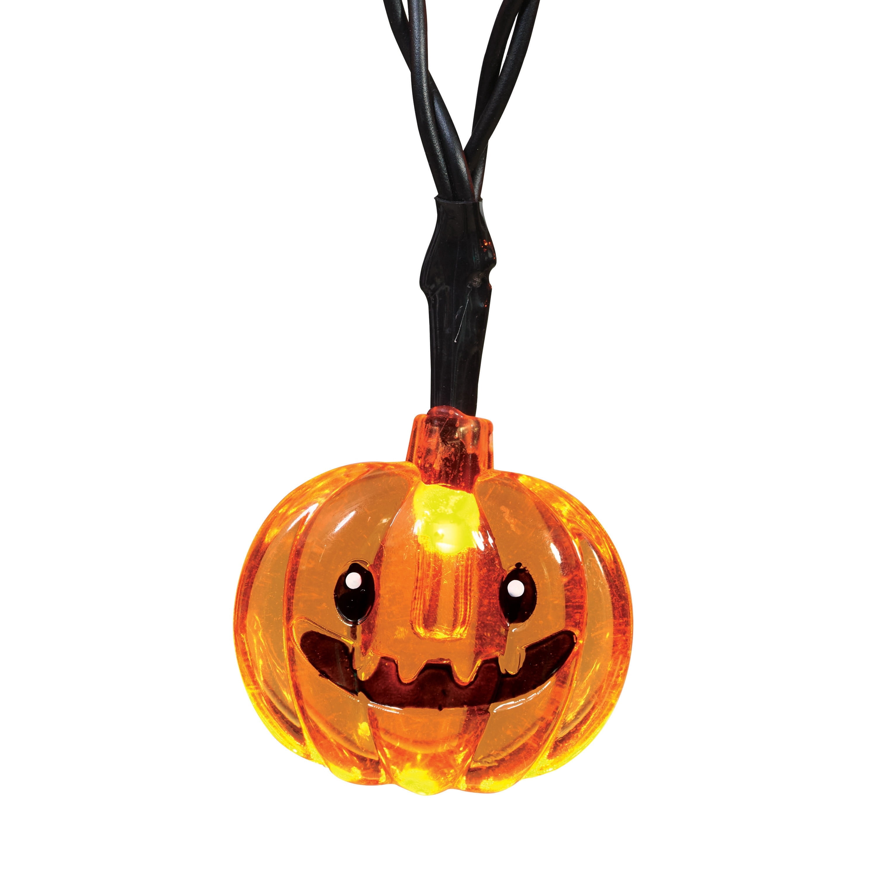 Indoor 10-Count Battery-Operated LED Pumpkin String Lights, Orange, 3', Halloween by Way To Celebrate