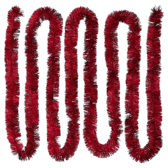 Tinsel Christmas Garland, Red, 15', by Holiday Time