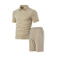 thumbnail image 2 of GERsome Mens Workout Short Sets 2 Piece Summer Short Sleeve V Neck Button Down T Shirts and Shorts Tracksuit Sets with Pockets S-3XL, 2 of 8