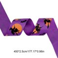 thumbnail image 4 of Qocolcyl 1x 177in Halloween Purple Printed Polyester Ribbon DIY Craft Kit, Beginner Friendly Pumpkin Witch Bat Grosgrain Ribbon, Indoor Outdoor Wreath Bow Gift Wrap Holiday Party Decor Supply, 4 of 7