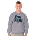 thumbnail image 4 of Jesus Strong Philippians 4:13 Bible Sweatshirt for Men or Women Brisco Brands S, 4 of 5