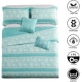 thumbnail image 3 of Home Soft Things 5 Piece Printed Microfiber Quilts Bedspread Set - Emma - Teal Aqua - King (102" x 90"), 3 of 8