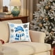 thumbnail image 1 of Funda de almohada navideña de 45 x 45 cm | Bonita decoración navideña con muñeco de nieve | Tela de felpa corta supersuave | Funda de almohada decorativa azul para sofá cama, 1 of 6