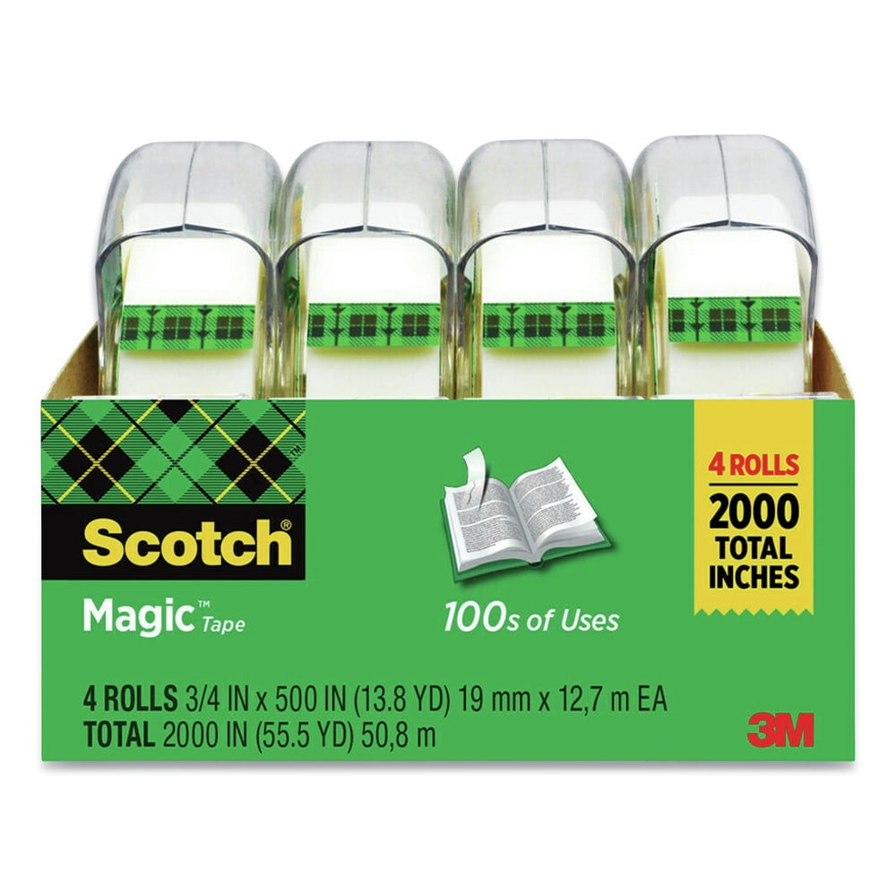 Scotch Magic Tape, 3/4 in. x 300 in., 4 Dispensers/Pack