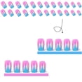 thumbnail image 3 of Pink Cat Eye Medium Coffin Press-On Nails, 24 Pcs Glitter Full Cover Reusable Glossy False Nails, 3 of 5